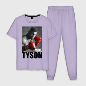 Мужская пижама хлопок с принтом Mike Tyson , 100% хлопок | брюки и футболка прямого кроя, без карманов, на брюках мягкая резинка на поясе и по низу штанин
 | Тематика изображения на принте: майк тайсон