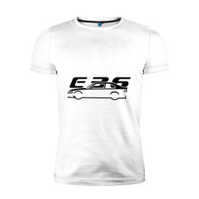 Мужская футболка премиум с принтом E36 , 92% хлопок, 8% лайкра | приталенный силуэт, круглый вырез ворота, длина до линии бедра, короткий рукав | bmw | e36 | автомобиль | бмв | е36