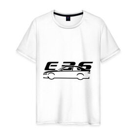Мужская футболка хлопок с принтом E36 , 100% хлопок | прямой крой, круглый вырез горловины, длина до линии бедер, слегка спущенное плечо. | bmw | e36 | автомобиль | бмв | е36