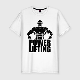 Мужская футболка премиум с принтом Powerlifting (Пауэрлифтинг) , 92% хлопок, 8% лайкра | приталенный силуэт, круглый вырез ворота, длина до линии бедра, короткий рукав | powerlifting