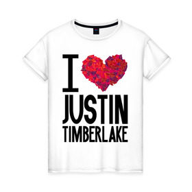Женская футболка хлопок с принтом Justin Timberlake , 100% хлопок | прямой крой, круглый вырез горловины, длина до линии бедер, слегка спущенное плечо | justin timberlake | pop | джастин тимберлейк | знаменитости | музыка | певец