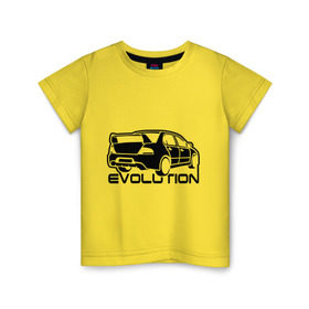 Детская футболка хлопок с принтом Evolution , 100% хлопок | круглый вырез горловины, полуприлегающий силуэт, длина до линии бедер | car | evolution | mitsubishi | машина | мицубиси | такчка | эволюция