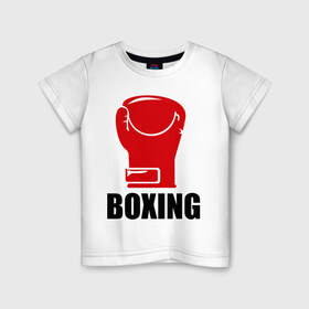Детская футболка хлопок с принтом Boxing , 100% хлопок | круглый вырез горловины, полуприлегающий силуэт, длина до линии бедер | boxing | бокс | перчатка | спорт