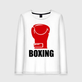 Женский лонгслив хлопок с принтом Boxing , 100% хлопок |  | boxing | бокс | перчатка | спорт