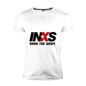 Мужская футболка премиум с принтом INXS , 92% хлопок, 8% лайкра | приталенный силуэт, круглый вырез ворота, длина до линии бедра, короткий рукав | bang | inxs | rock | рок
