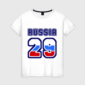 Женская футболка хлопок с принтом Russia - 29 (Архангельская область) , 100% хлопок | прямой крой, круглый вырез горловины, длина до линии бедер, слегка спущенное плечо | 49 | russia | архангельск | номер | регион | россия