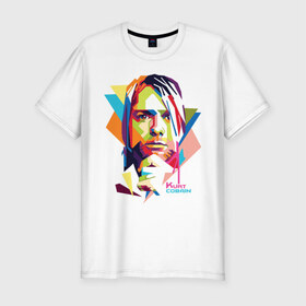 Мужская футболка премиум с принтом Kurt Cobain , 92% хлопок, 8% лайкра | приталенный силуэт, круглый вырез ворота, длина до линии бедра, короткий рукав | kurt cobain | nirvana | pock | wpap | знаменитости | курт кобейн | нирвана | рок