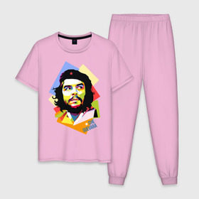 Мужская пижама хлопок с принтом Che Guevara , 100% хлопок | брюки и футболка прямого кроя, без карманов, на брюках мягкая резинка на поясе и по низу штанин
 | че гевара