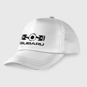 Детская кепка тракер с принтом Subaru , Козырек - 100% хлопок. Кепка - 100% полиэстер, Задняя часть - сетка | универсальный размер, пластиковая застёжка | logo | sti | subaru | авто | лого | субарик | субару