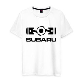 Мужская футболка хлопок с принтом Subaru , 100% хлопок | прямой крой, круглый вырез горловины, длина до линии бедер, слегка спущенное плечо. | logo | sti | subaru | авто | лого | субарик | субару