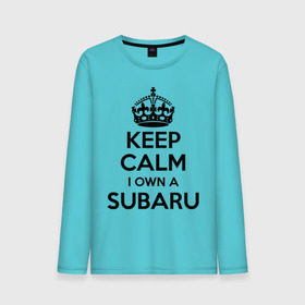 Мужской лонгслив хлопок с принтом Subaru , 100% хлопок |  | keep calm | logo | sti | subaru | авто | кип калм | лого | субарик | субару