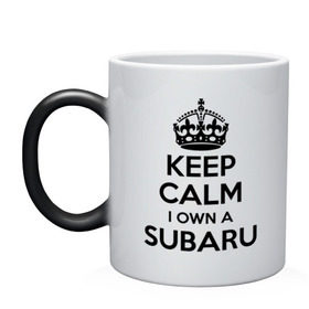 Кружка хамелеон с принтом Subaru , керамика | меняет цвет при нагревании, емкость 330 мл | keep calm | logo | sti | subaru | авто | кип калм | лого | субарик | субару
