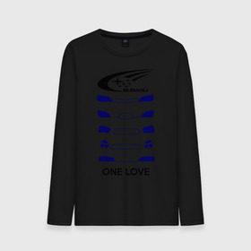 Мужской лонгслив хлопок с принтом One love subaru , 100% хлопок |  | logo | one love | sti | subaru | авто | лого | субарик | субару