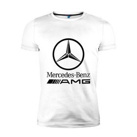 Мужская футболка премиум с принтом AMG , 92% хлопок, 8% лайкра | приталенный силуэт, круглый вырез ворота, длина до линии бедра, короткий рукав | amg | benz | logo | mercedes | авто | амг | лого | мерс | мерседес бенс