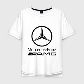 Мужская футболка хлопок Oversize с принтом AMG , 100% хлопок | свободный крой, круглый ворот, “спинка” длиннее передней части | Тематика изображения на принте: amg | benz | logo | mercedes | авто | амг | лого | мерс | мерседес бенс