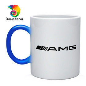 Кружка хамелеон с принтом AMG , керамика | меняет цвет при нагревании, емкость 330 мл | Тематика изображения на принте: amg | benz | logo | mercedes | авто | амг | лого | мерс | мерседес бенс