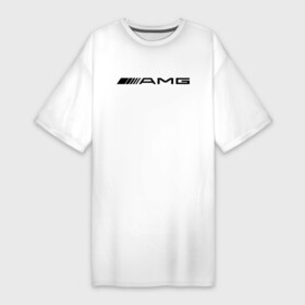Платье-футболка хлопок с принтом AMG ,  |  | amg | benz | logo | mercedes | авто | амг | лого | мерс | мерседес бенс