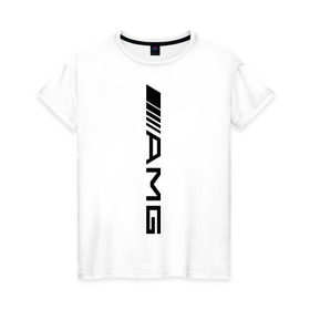 Женская футболка хлопок с принтом AMG , 100% хлопок | прямой крой, круглый вырез горловины, длина до линии бедер, слегка спущенное плечо | amg | benz | logo | mercedes | авто | амг | лого | мерс | мерседес бенс