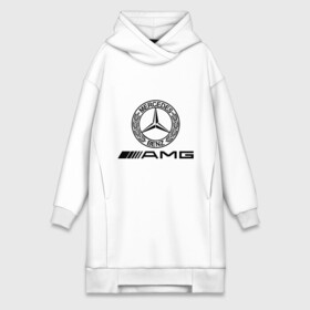 Платье-худи хлопок с принтом AMG ,  |  | amg | benz | logo | mercedes | авто | амг | лого | мерс | мерседес бенс
