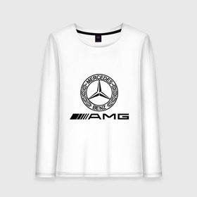 Женский лонгслив хлопок с принтом AMG , 100% хлопок |  | amg | benz | logo | mercedes | авто | амг | лого | мерс | мерседес бенс