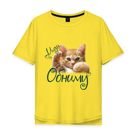 Мужская футболка хлопок Oversize с принтом Иди обниму , 100% хлопок | свободный крой, круглый ворот, “спинка” длиннее передней части | Тематика изображения на принте: cat | иди обниму | киса | котёнок | котик | кошка