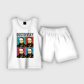 Детская пижама с шортами хлопок с принтом Достоевский ,  |  | Тематика изображения на принте: dostoevsky | достоевский | книга | писатель