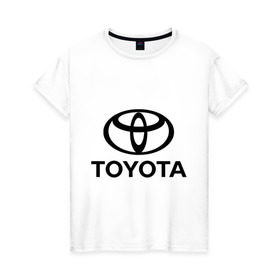 Женская футболка хлопок с принтом Toyota Logo , 100% хлопок | прямой крой, круглый вырез горловины, длина до линии бедер, слегка спущенное плечо | logo | toyota | логотип | тойота