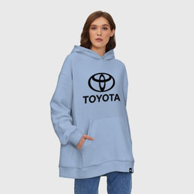 Худи SuperOversize хлопок с принтом Toyota Logo , 70% хлопок, 30% полиэстер, мягкий начес внутри | карман-кенгуру, эластичная резинка на манжетах и по нижней кромке, двухслойный капюшон
 | logo | toyota | логотип | тойота