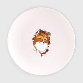 Тарелка с принтом Лиса , фарфор | диаметр - 210 мм
диаметр для нанесения принта - 120 мм | fox | акварель | животные | лисы | мило