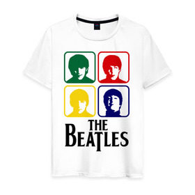 Мужская футболка хлопок с принтом The Beatles , 100% хлопок | прямой крой, круглый вырез горловины, длина до линии бедер, слегка спущенное плечо. | beatles | битлз | битлы
