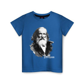 Детская футболка хлопок с принтом Менделеев , 100% хлопок | круглый вырез горловины, полуприлегающий силуэт, длина до линии бедер | менделеев | профессор | физик | химик