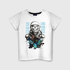 Детская футболка хлопок с принтом Бесконечный космос , 100% хлопок | круглый вырез горловины, полуприлегающий силуэт, длина до линии бедер | infinite | interstellar | space | univers | астронавт | бесконечный космос | вселенная | интерстеллар | космонавт