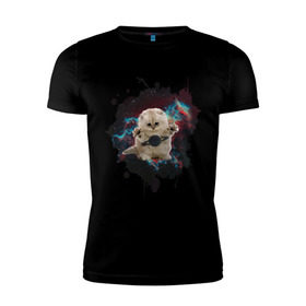 Мужская футболка премиум с принтом Космокот , 92% хлопок, 8% лайкра | приталенный силуэт, круглый вырез ворота, длина до линии бедра, короткий рукав | infinite | interstellar | space | univers | астронавт | вселенная | интерстеллар | космонавт | кот | котенок | сатурн