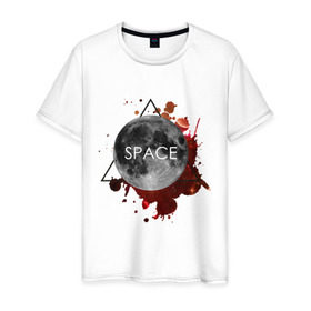 Мужская футболка хлопок с принтом Планета , 100% хлопок | прямой крой, круглый вырез горловины, длина до линии бедер, слегка спущенное плечо. | infinite | interstellar | space | univers | астронавт | вселенная | интерстеллар | космонавт | луна | планета