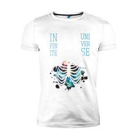 Мужская футболка премиум с принтом Бесконечный космос , 92% хлопок, 8% лайкра | приталенный силуэт, круглый вырез ворота, длина до линии бедра, короткий рукав | infinite | interstellar | space | univers | астронавт | бесконечный космос | вселенная | интерстеллар | космонавт