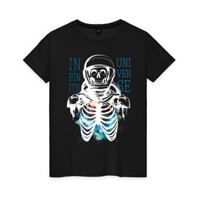 Женская футболка хлопок с принтом Бесконечный космос , 100% хлопок | прямой крой, круглый вырез горловины, длина до линии бедер, слегка спущенное плечо | infinite | interstellar | space | univers | астронавт | бесконечный космос | вселенная | интерстеллар | космонавт