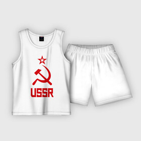 Детская пижама с шортами хлопок с принтом СССР   великая держава ,  |  | ussr | патриот | россия | ссср | страна советов