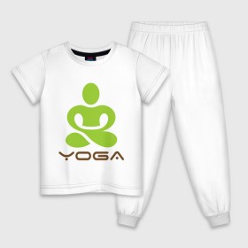 Детская пижама хлопок с принтом Йога - это здоровье , 100% хлопок |  брюки и футболка прямого кроя, без карманов, на брюках мягкая резинка на поясе и по низу штанин
 | Тематика изображения на принте: 