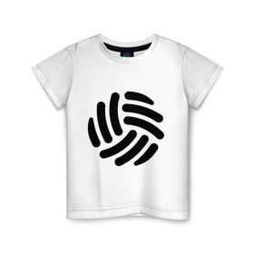 Детская футболка хлопок с принтом Волейбольный мячик , 100% хлопок | круглый вырез горловины, полуприлегающий силуэт, длина до линии бедер | волейбол