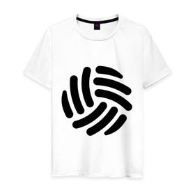 Мужская футболка хлопок с принтом Волейбольный мячик , 100% хлопок | прямой крой, круглый вырез горловины, длина до линии бедер, слегка спущенное плечо. | волейбол