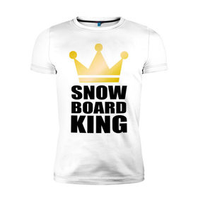 Мужская футболка премиум с принтом Snowboard king , 92% хлопок, 8% лайкра | приталенный силуэт, круглый вырез ворота, длина до линии бедра, короткий рукав | Тематика изображения на принте: 