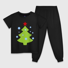 Детская пижама хлопок с принтом Ёлочка и снежок , 100% хлопок |  брюки и футболка прямого кроя, без карманов, на брюках мягкая резинка на поясе и по низу штанин
 | 2015 | new year | елка | зима | новый год | снег