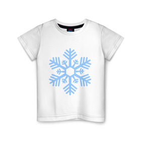 Детская футболка хлопок с принтом Новогодняя снежинка , 100% хлопок | круглый вырез горловины, полуприлегающий силуэт, длина до линии бедер | 2015 | new year | зима | новый год | снежинка