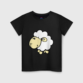 Детская футболка хлопок с принтом Овечка , 100% хлопок | круглый вырез горловины, полуприлегающий силуэт, длина до линии бедер | Тематика изображения на принте: 2015 | new year | новый год | овца