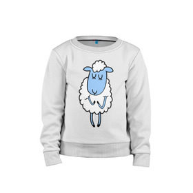 Детский свитшот хлопок с принтом Милая овечка , 100% хлопок | круглый вырез горловины, эластичные манжеты, пояс и воротник | 2015 | new year | коза | новый год | овца