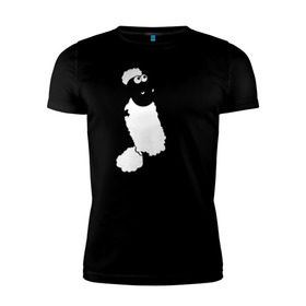 Мужская футболка премиум с принтом Овечка танцует , 92% хлопок, 8% лайкра | приталенный силуэт, круглый вырез ворота, длина до линии бедра, короткий рукав | 2015 | new year | новый год | овечка | овца | символ