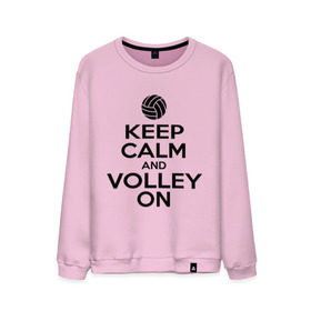 Мужской свитшот хлопок с принтом Keep calm and volley on , 100% хлопок |  | волейбол