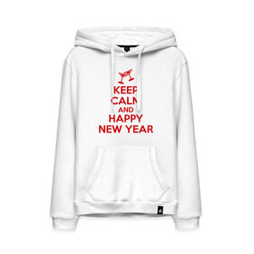 Мужская толстовка хлопок с принтом Keep calm and happy new year , френч-терри, мягкий теплый начес внутри (100% хлопок) | карман-кенгуру, эластичные манжеты и нижняя кромка, капюшон с подкладом и шнурком | keep calm | new year | новый год | сохраняй спокойствие