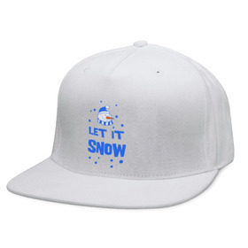 Кепка снепбек с прямым козырьком с принтом Снеговик Let it snow , хлопок 100% |  | cнеговик | let it snow | зима | новый год | снег