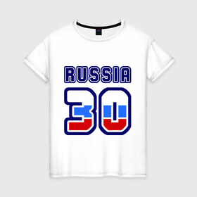 Женская футболка хлопок с принтом Russia - 30 (Астраханская область) , 100% хлопок | прямой крой, круглый вырез горловины, длина до линии бедер, слегка спущенное плечо | 30 | russia | россия